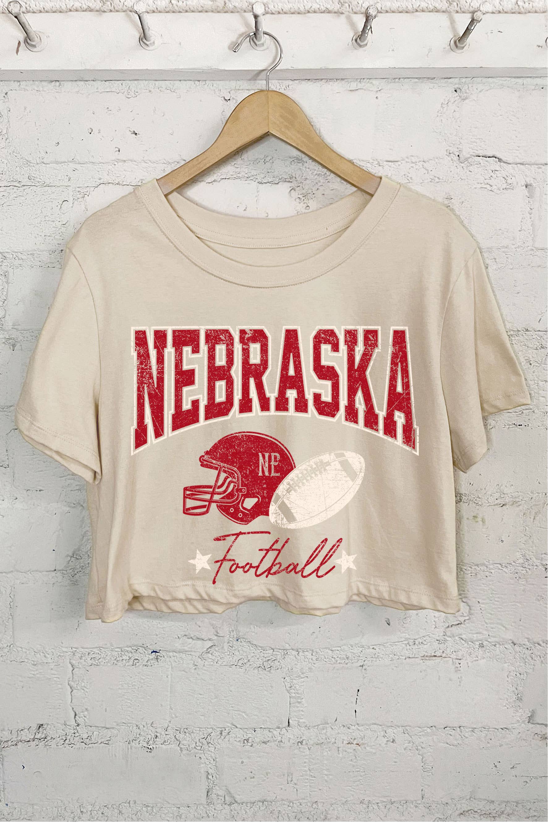 Nebraska Graphic Short Crop Top