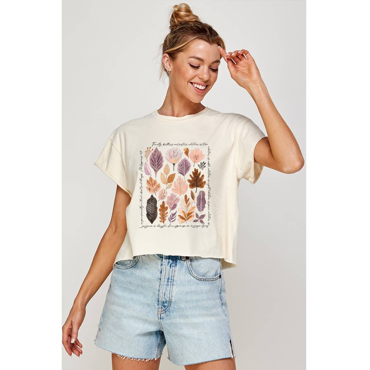 Whatever Is Tru Clean  Vintage Graphic Crop Top