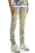 Patch + Rhinestone Skinny Jeans/Pants