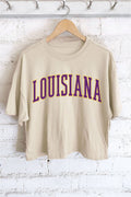 Louisiana Puff Graphic Long Crop Top