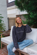 You Are Loved.  Cropped Thermal Vintage Pullover