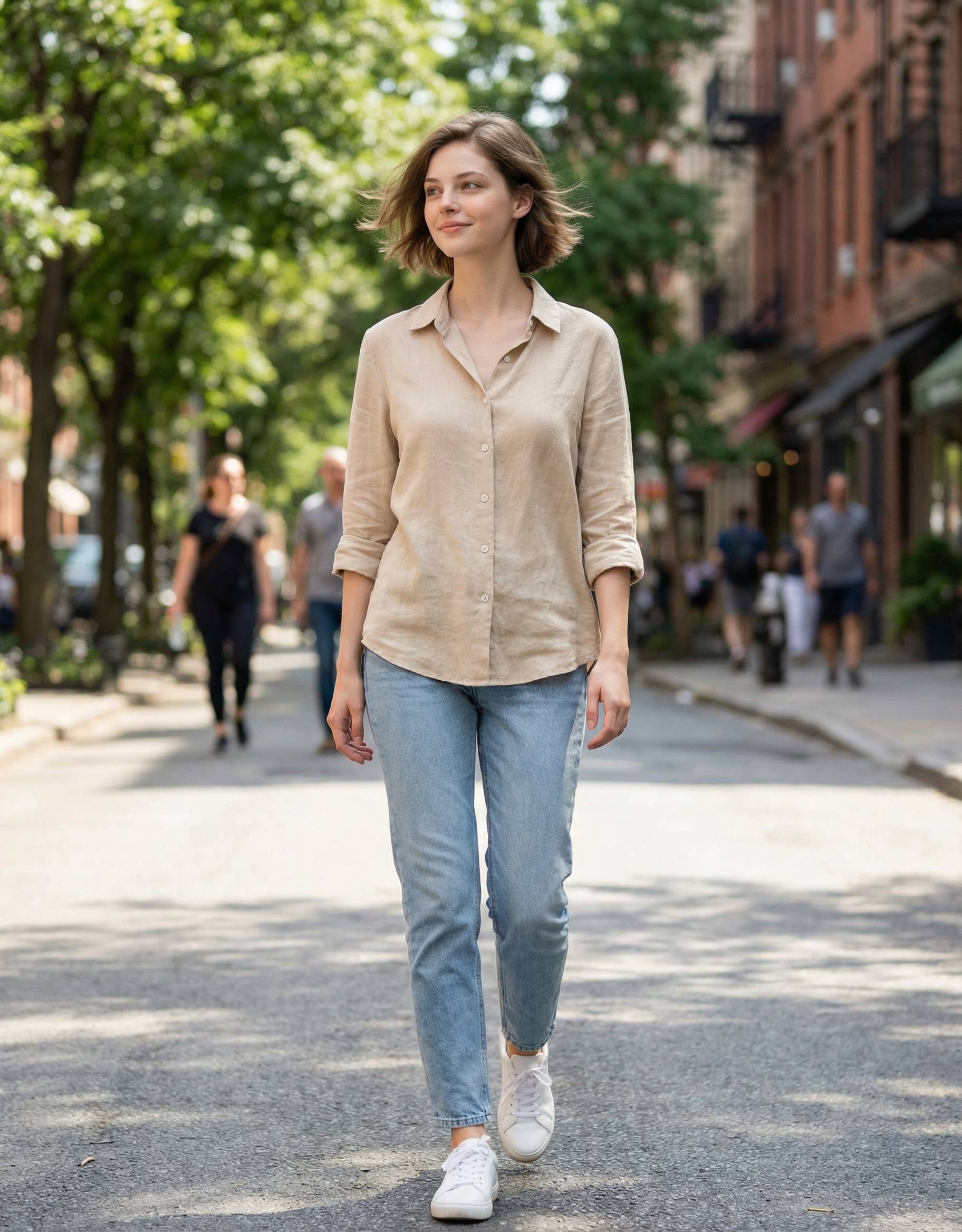 0122 Linen Button-Down Shirt SI-29399