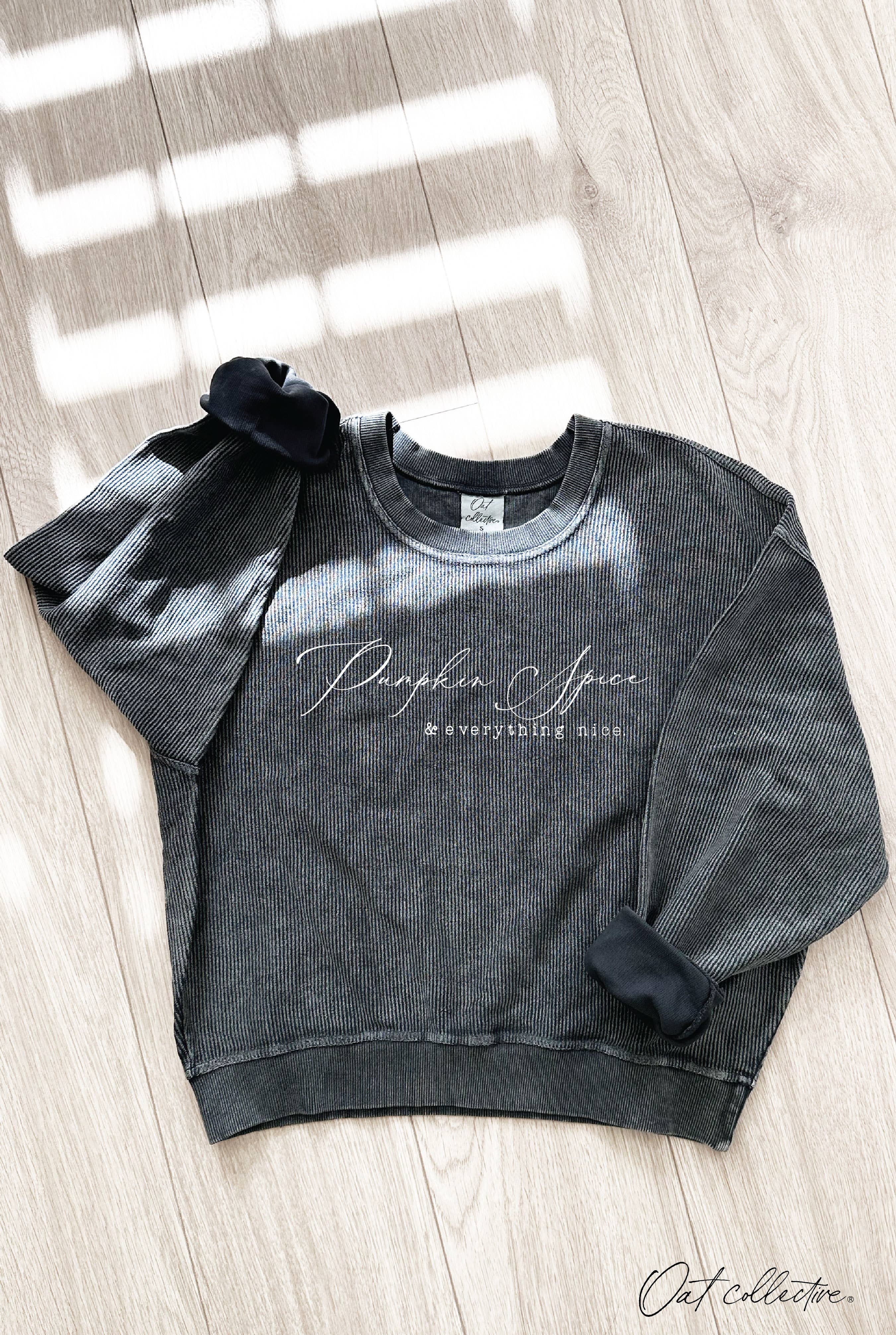 Pumpkin Spice  Cropped Thermal Vintage Pullover