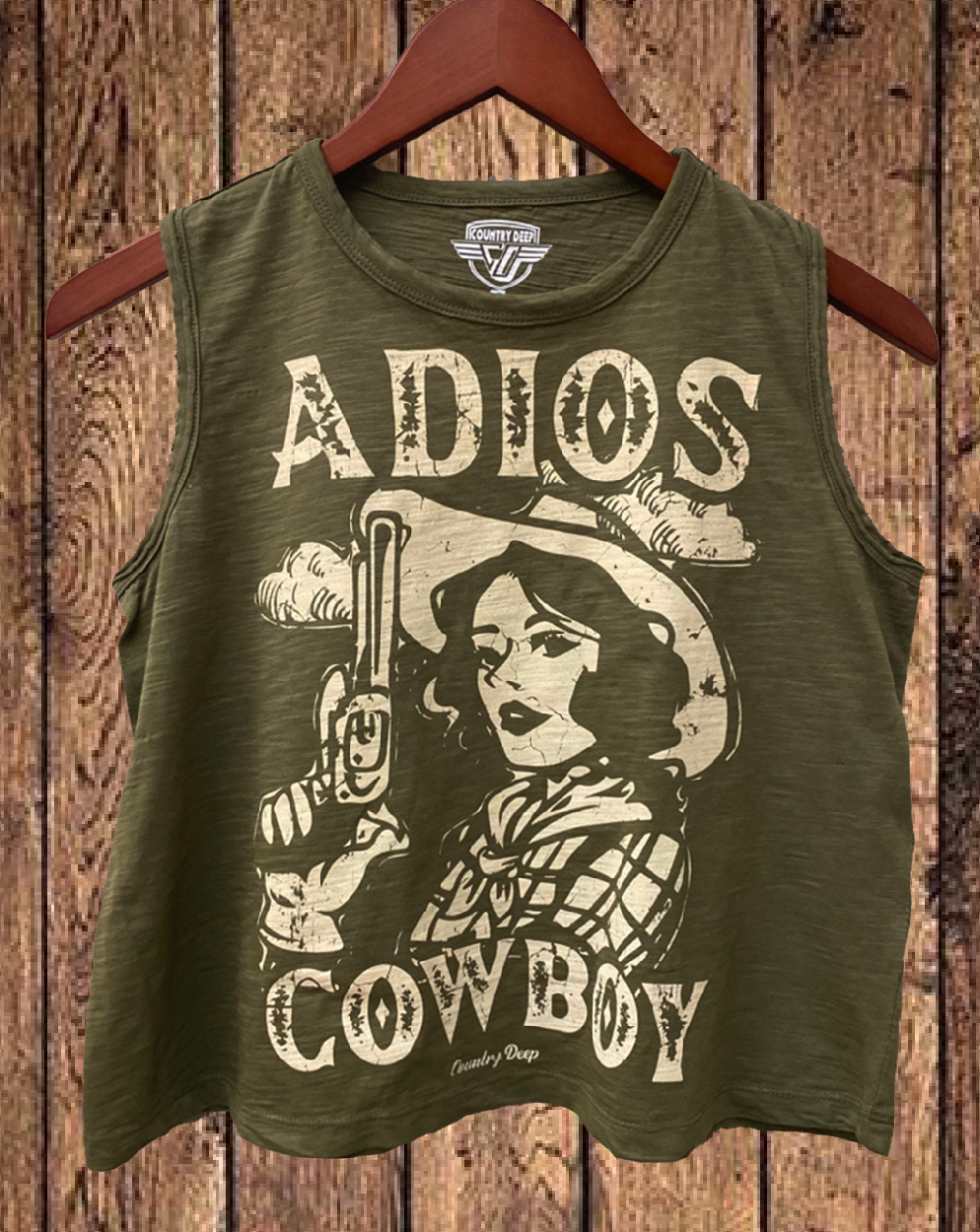 Adios Cowboy Muscle Crop Top