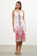 Sleeveless Border Print Maxi Dress