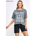 Wild West Cowboys Vintage Graphic Mineral Wash Crop Top