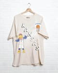 Ku Jayhawks Retro Basketball Off White Thrifted Tee