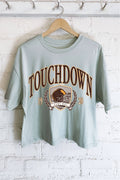 Touchdown Football Game Day Graphic Long Crop Top