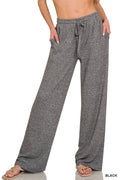 .SI-26312 Drawstring Elasticband Waist Wide Pants