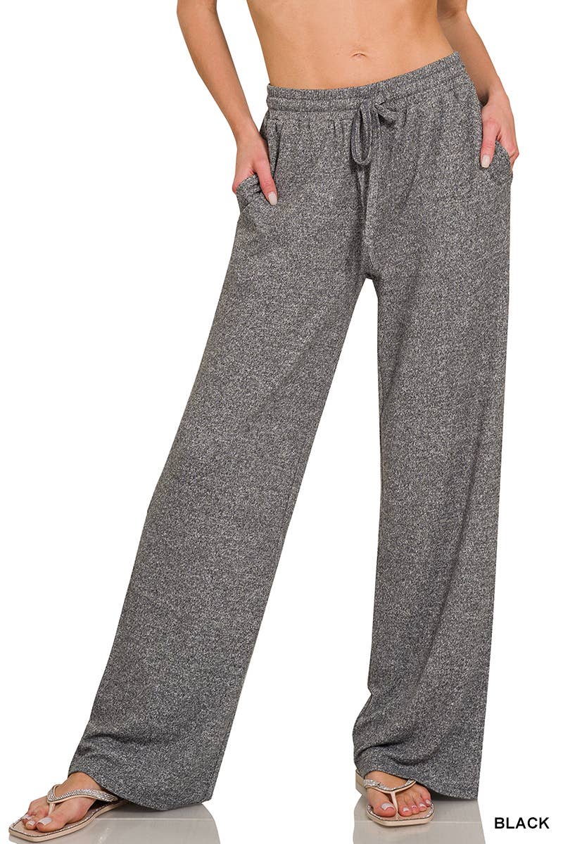 .SI-26312 Drawstring Elasticband Waist Wide Pants