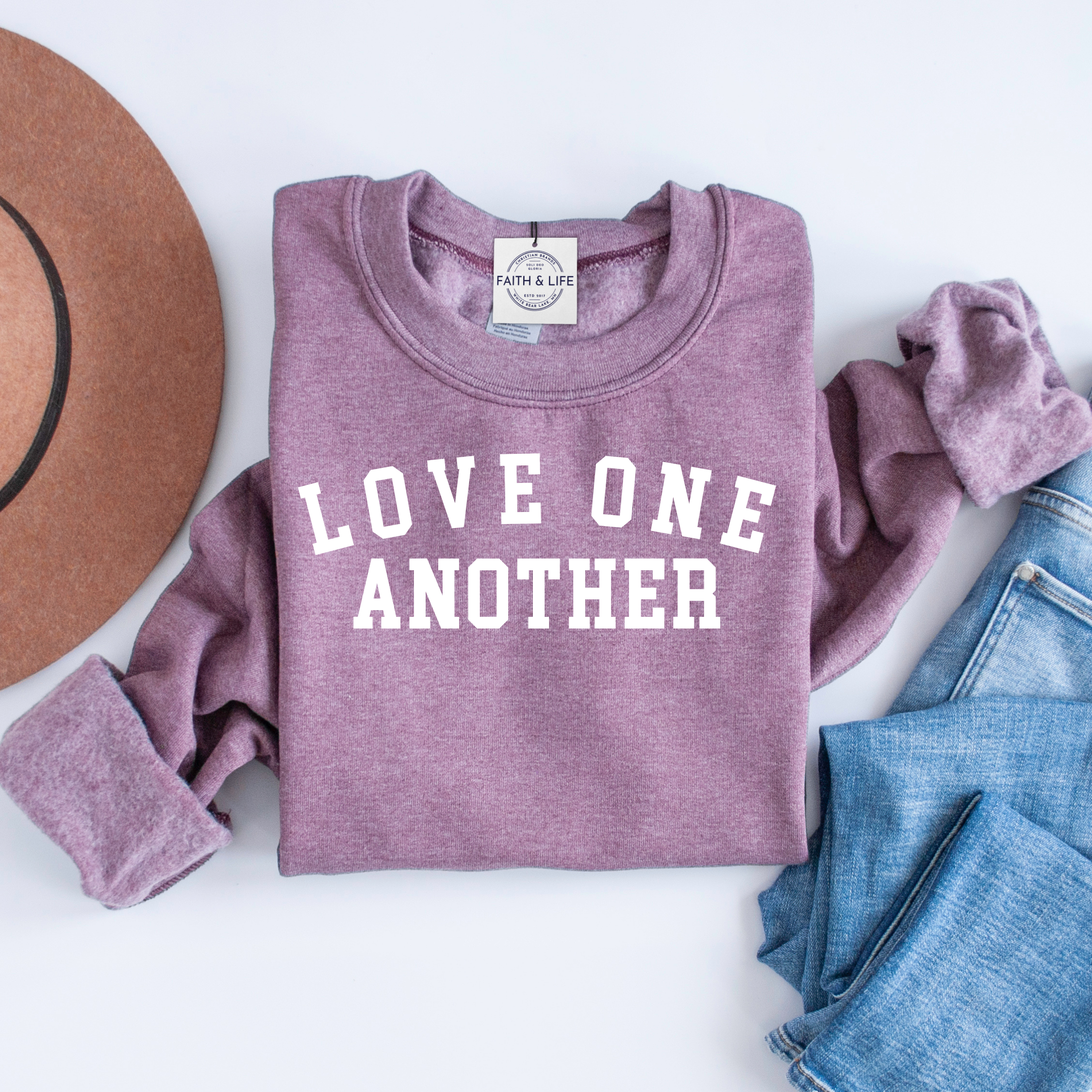 Love One Another Valentines Crewneck Sweatshirt