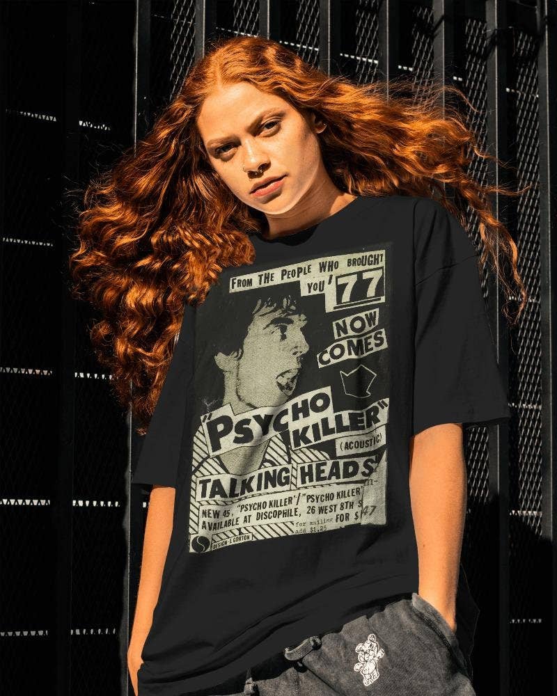 Talking Heads Psycho Killer Graphic Tee - Vintage Rock Shirt
