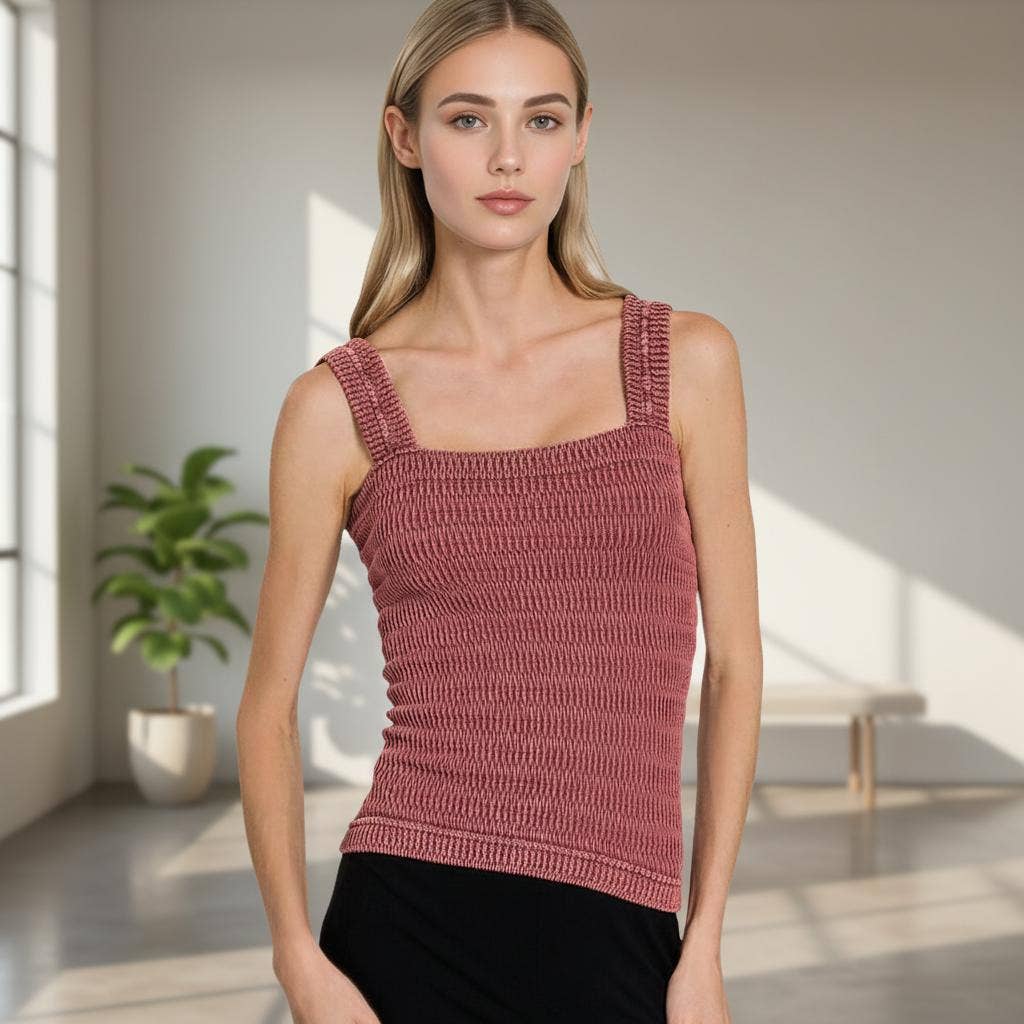 .1204 Seamless Winkle Stone Washed Tank Top SI-28375