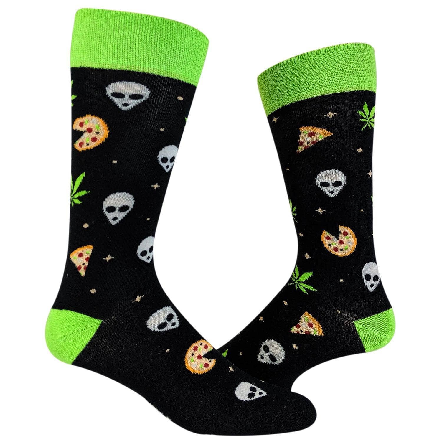 Mens Pizza Weed Aliens Socks Funny Socks For Men Novelty Weed Socks