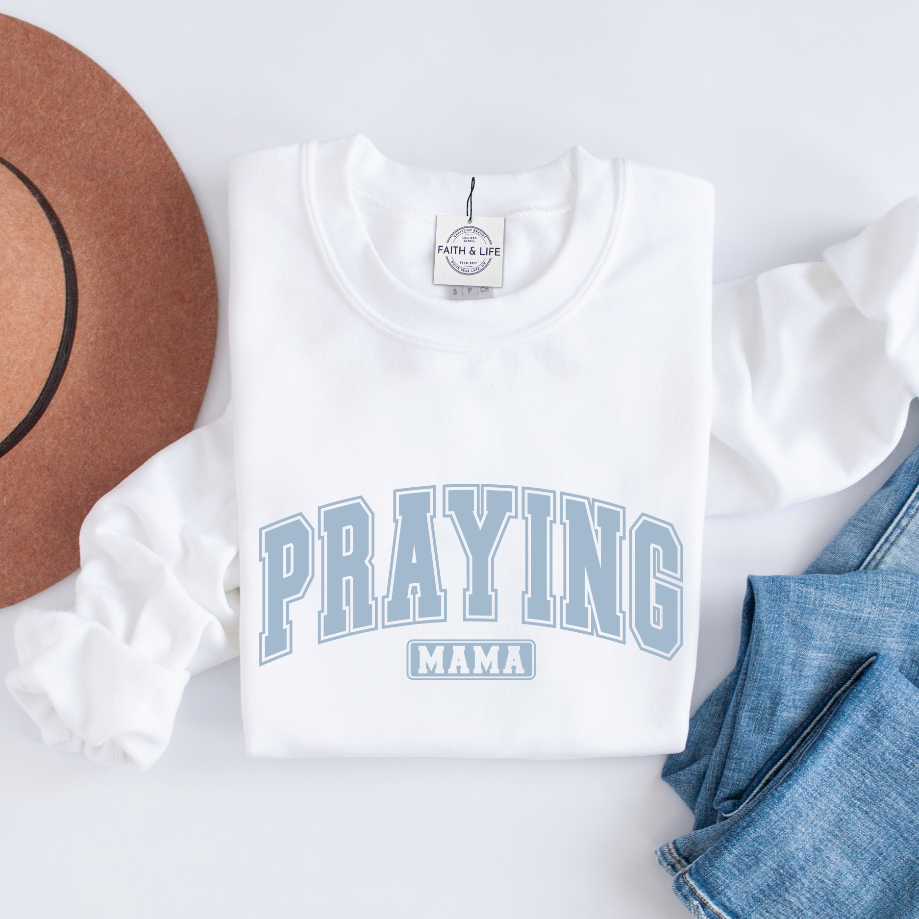 Praying Mama Custom Graphic Mother's Day Faith Sweatshirt