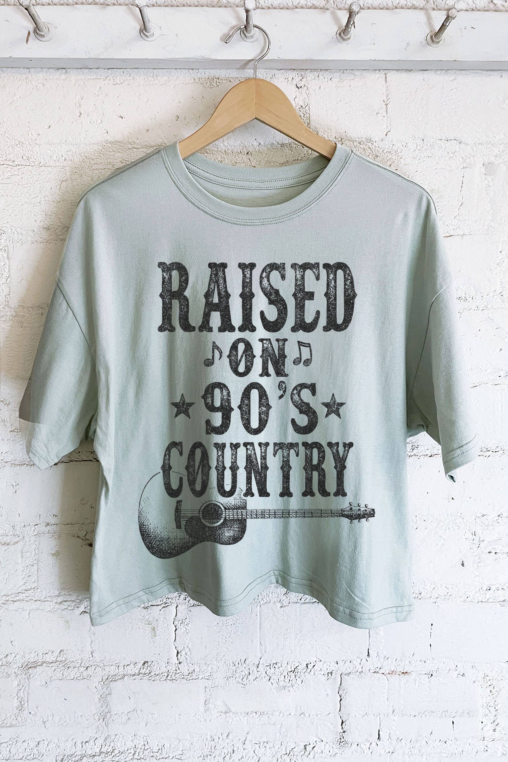 Raised On 90's Country Graphic Long Crop Top