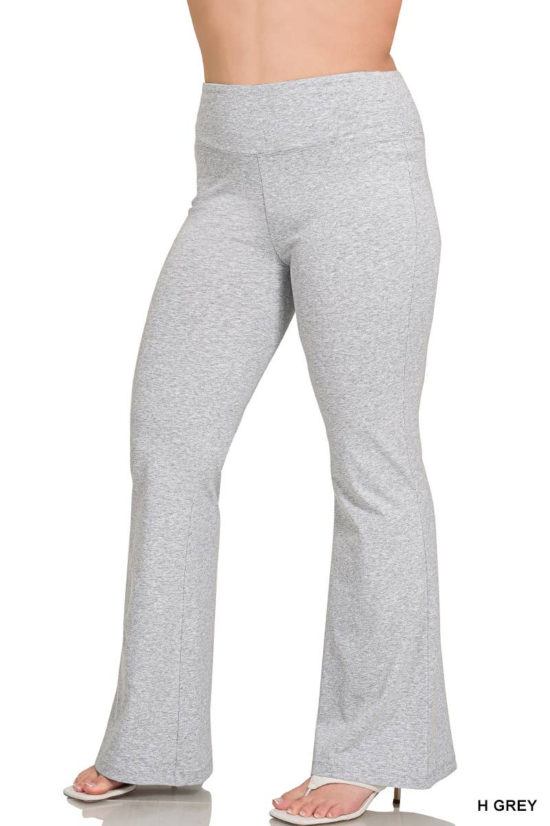 1215 Plus Wide Waistband Yoga Flare Pants SI-22585