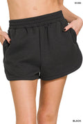 0810 Elastic Waistband Dolphin Shorts w/ Pockets SI-27269