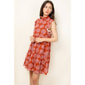 Flutter Sleeve Tiered Print Dress