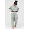 Ruffle Waist Burnout Jogger Pants