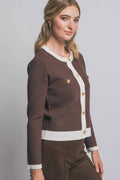 ...0902 Knitted Cardigan Jacket with Jewel Buttons SI-28715