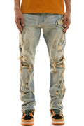 Multi Patches Slim Jeans