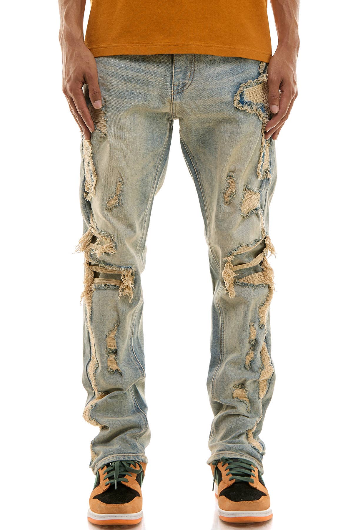 Multi Patches Slim Jeans