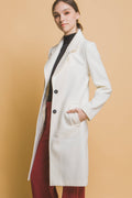 1009 Notched Lapel Long Sleeve Buttoned Coat SI-26935