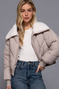 ....1015 Sherpa Collar Puffer Jacket w/ Pockets SI-28912