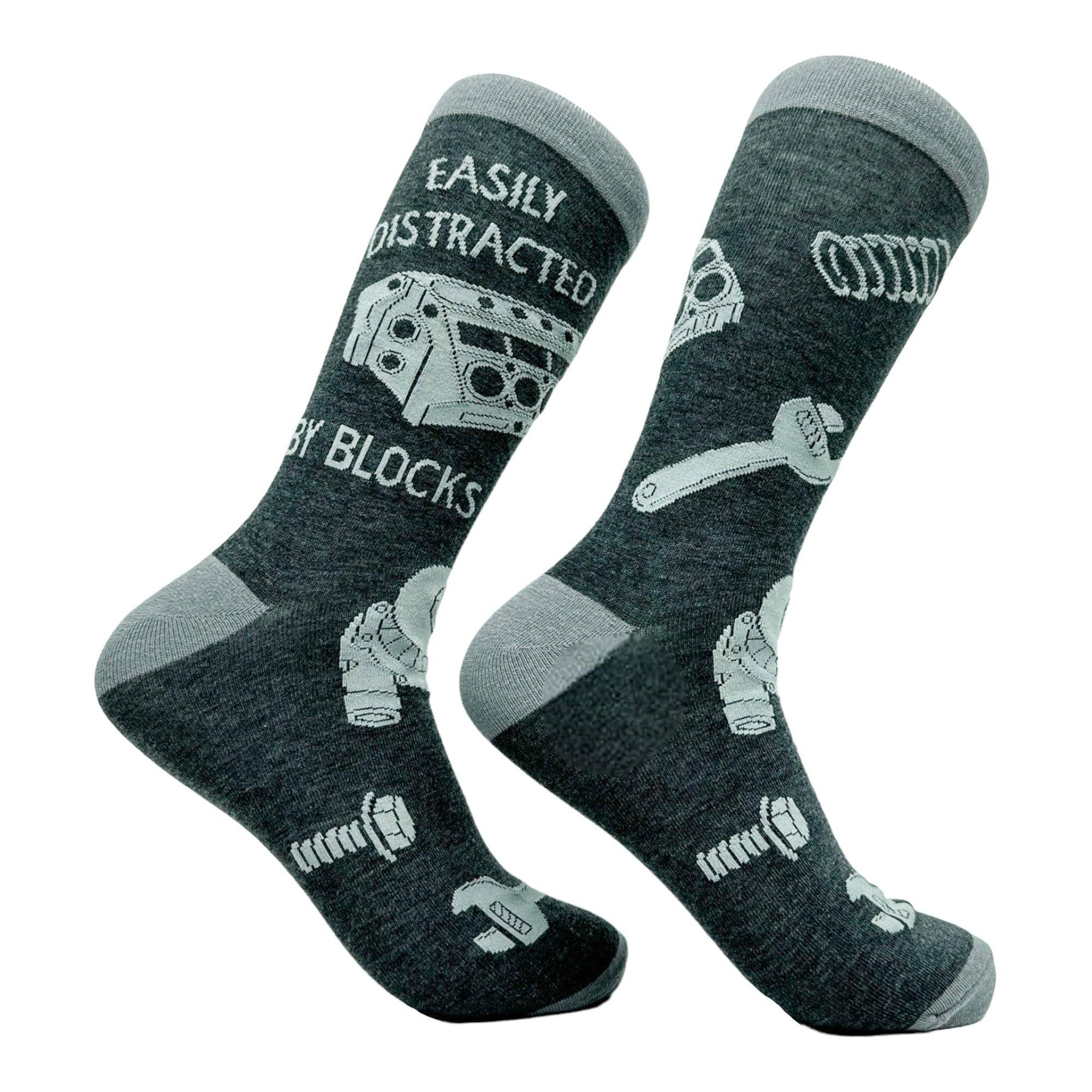 Men's Easily Distracted By Blocks Socks