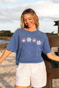 Daisy Row Cropped Mineral Graphic Top