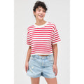 Round Neck Striped Crop Top