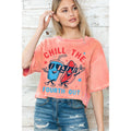 Chill the Fourth Out Mineral Wash Crop Top