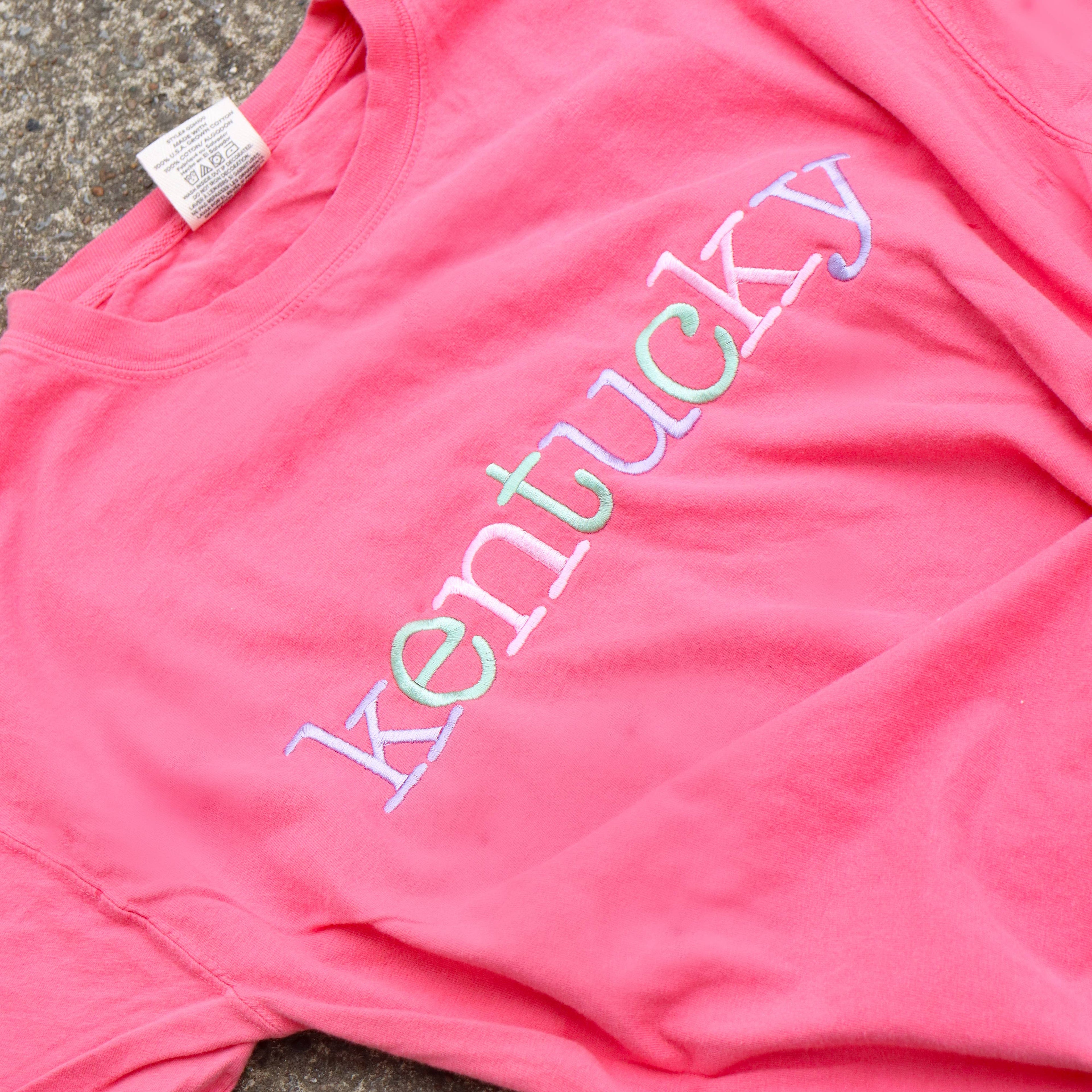Any State Pastel Embroidered Short Sleeve