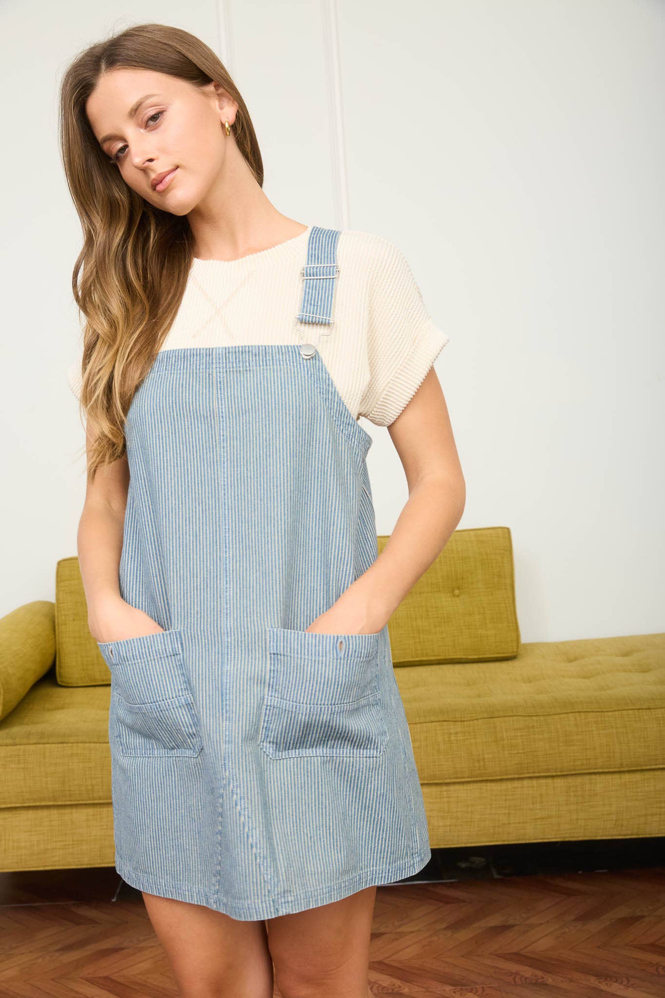 Stripe Overall Mini Dress