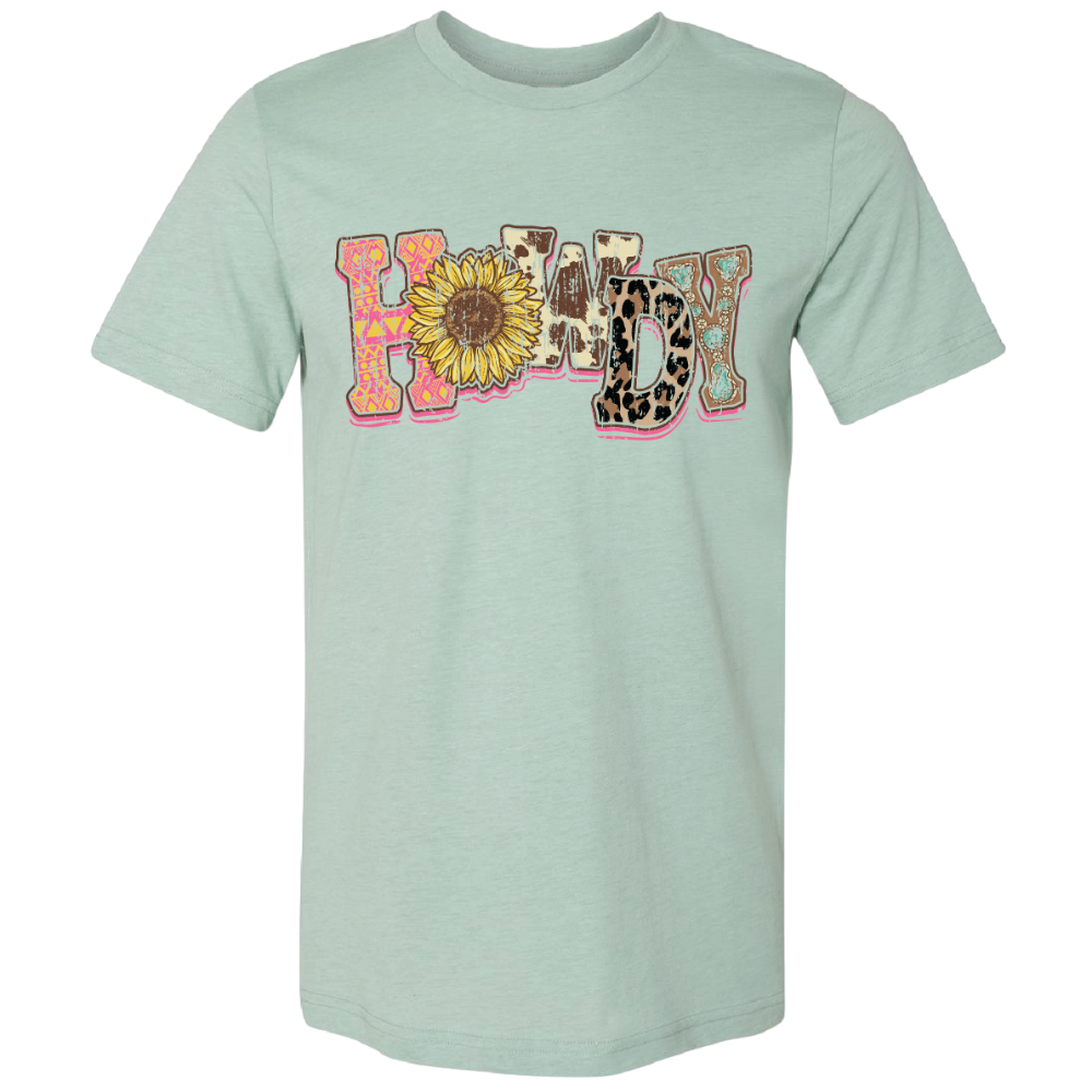 Lulu Mac-130 Howdy Sunflower Heather Prism Dusty Blue