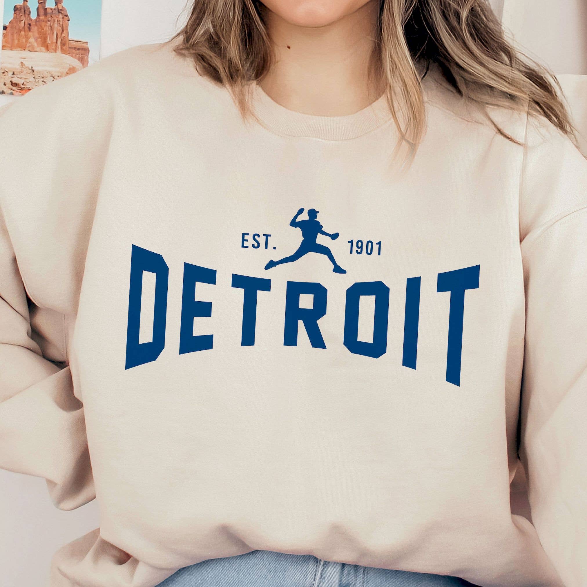 Vintage Detroit Tigers Game Day Crewneck Sweatshirt
