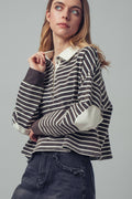 Playful Cropped Stripe Cotton Top
