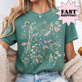 Vintage Pressed Flowers Botanical Floral Tee
