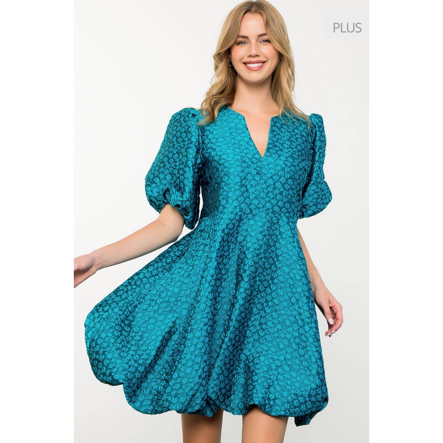 /Size Xl/ Puff Sleeve Textured Dress