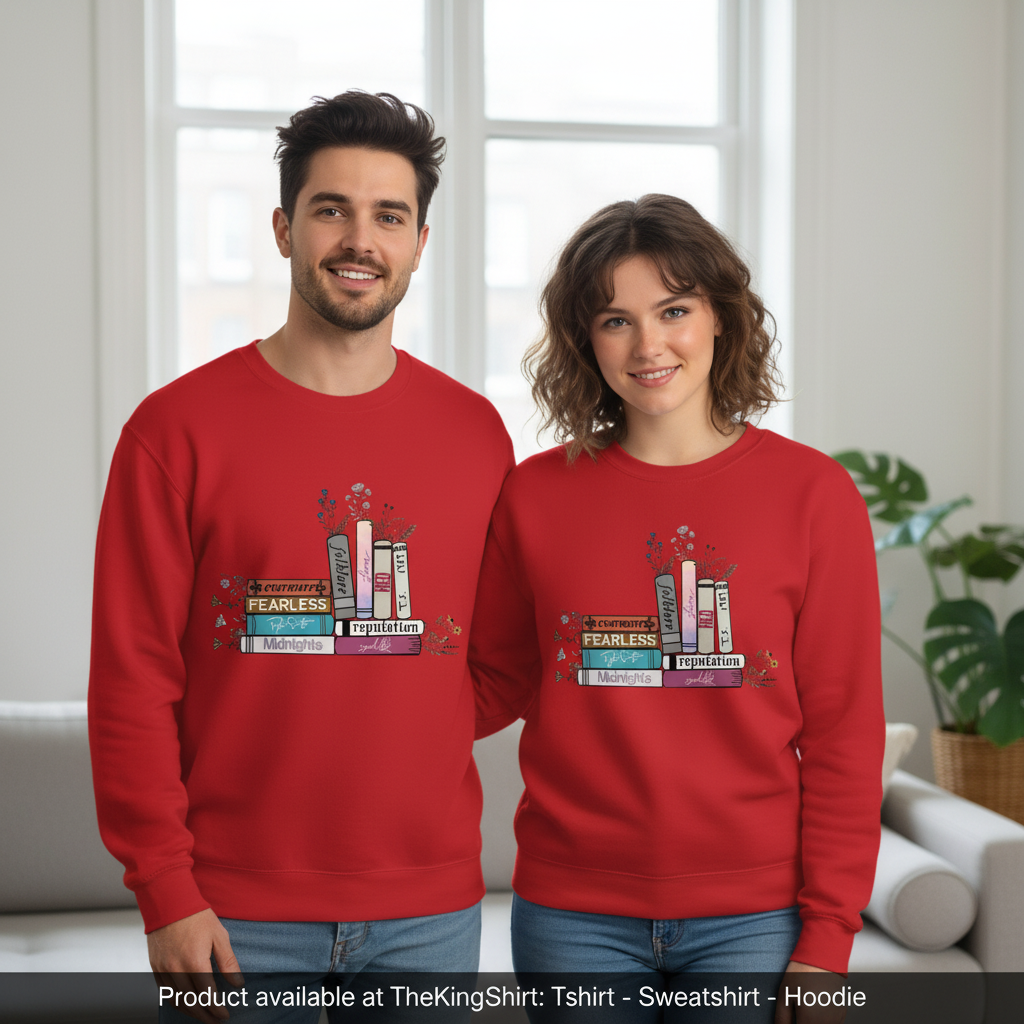 Swiftie Sweatshirt with Books Theme - Winter Fashion