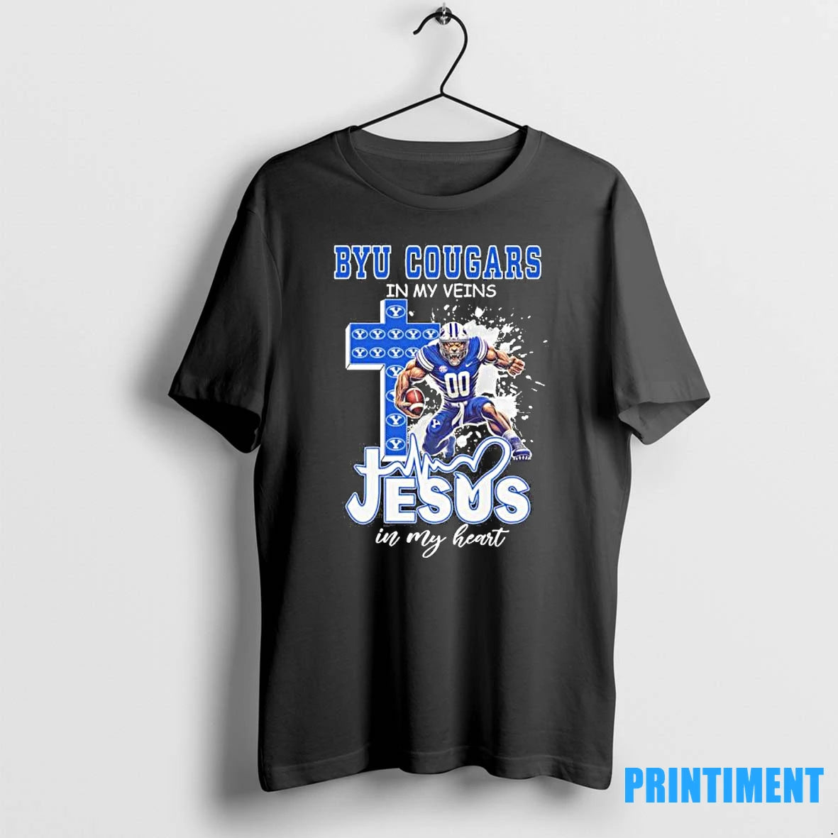 Byu Cougars Football Mascot In My Veins Jesus In My Heart Tshirts Sweater