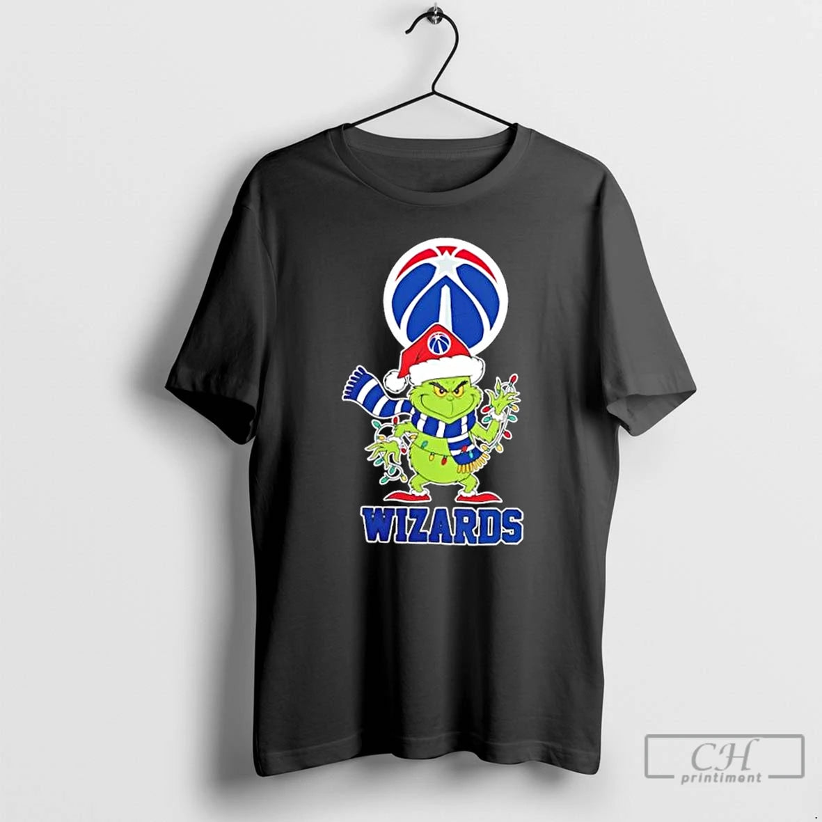 Classic 2025 Washington Wizards Christmas Grinch Santa Hat Holiday T Shirts