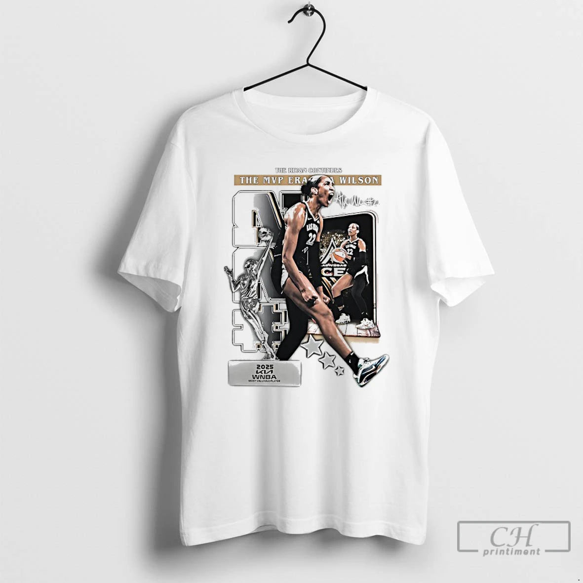 Classic Aja Wilson The Mvp Era The Reign Continues 2025 Wnba Signature T Shirts
