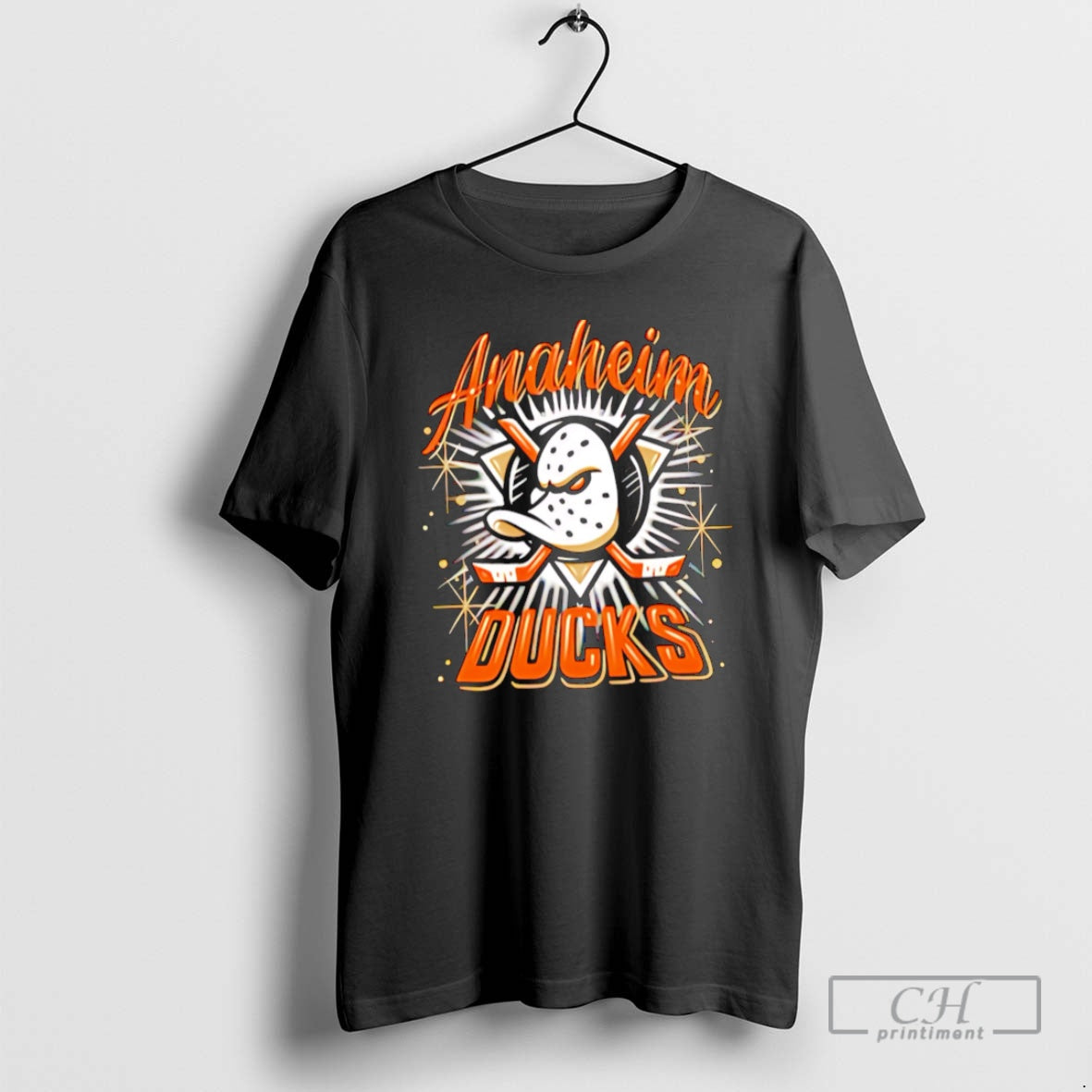 Classic Anaheim Ducks Spray On Logo Style Shirt Sweater