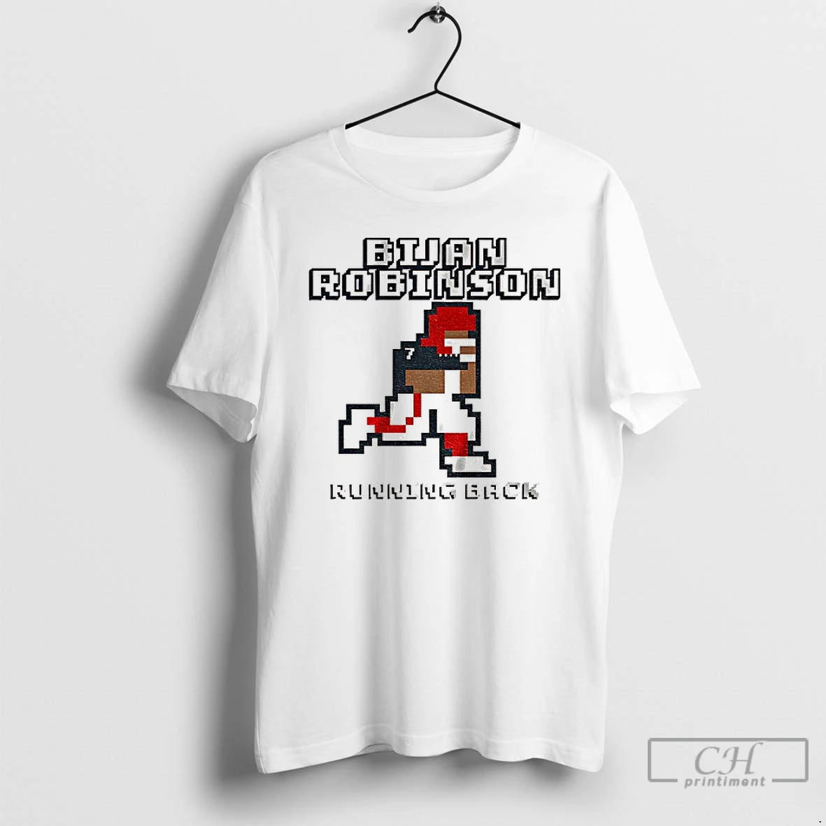Classic Bijan Robinson Running Back Atlanta Falcons Retro Baller 8bit T Shirts