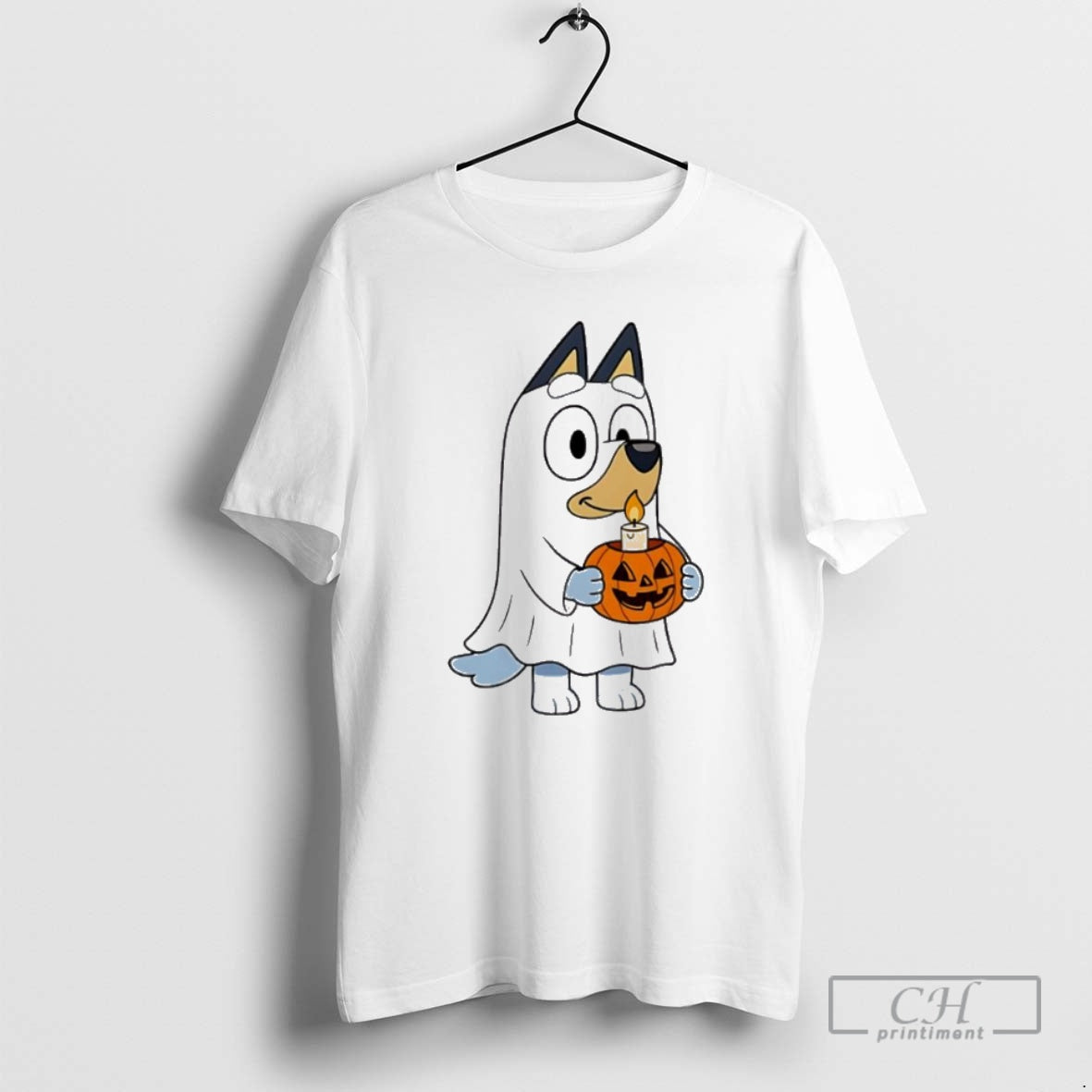 Classic Bluey Halloween Ghost Bluey Pumpkin Cartoon Shirt Sweater