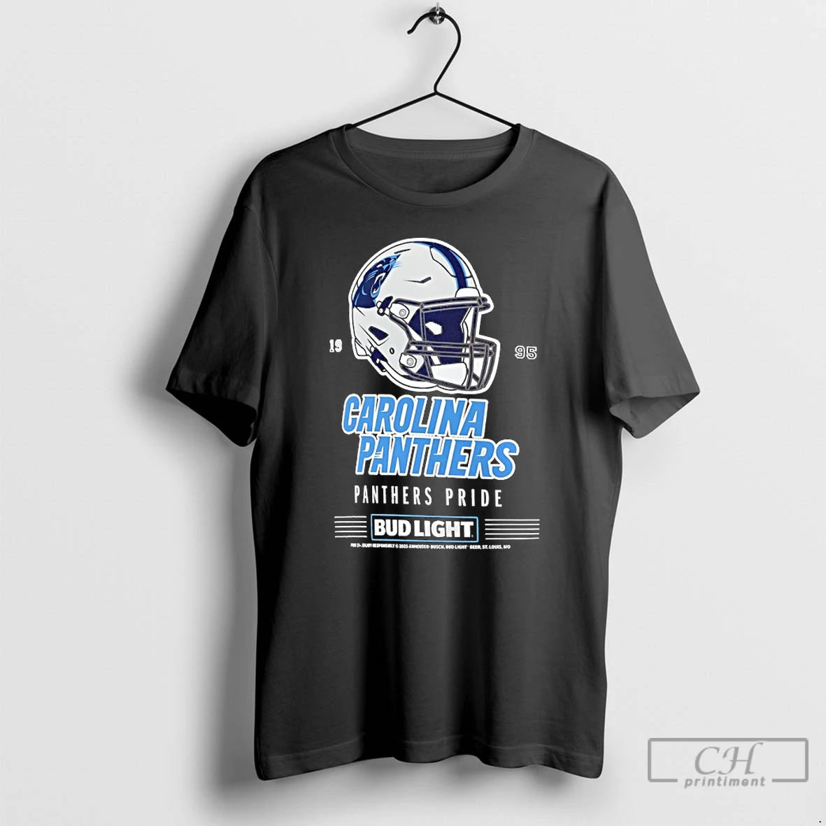 Classic Carolina Panthers Bud Light 1995 Panthers Pride Football Helmet T Shirts