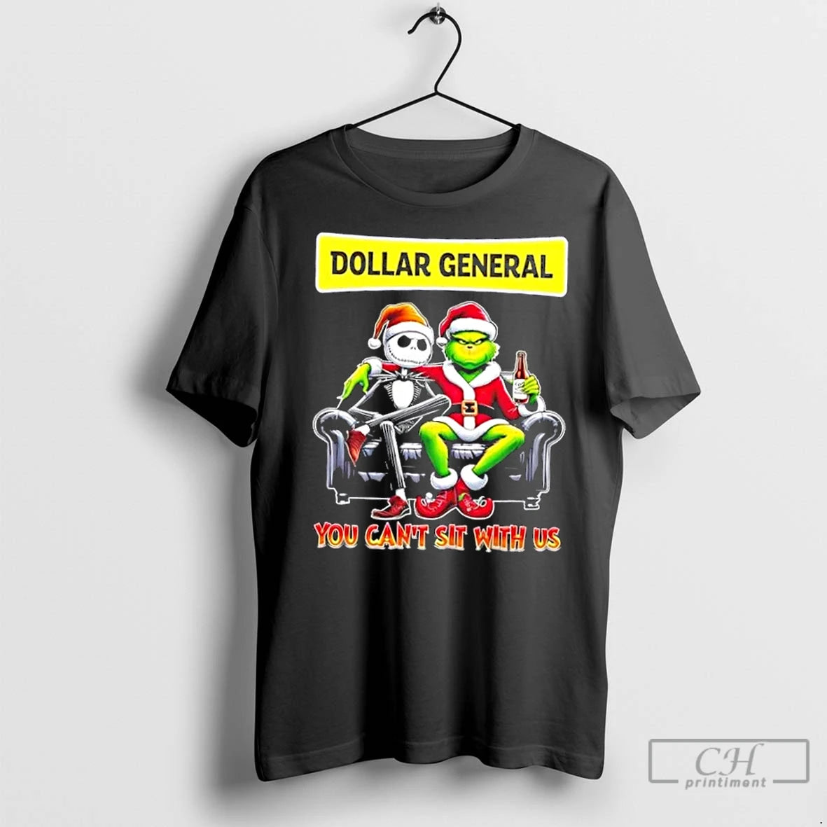 Classic Dollar General X Grinch And Jack Skellington Happy Hallothankmas You Cant Sit With Us