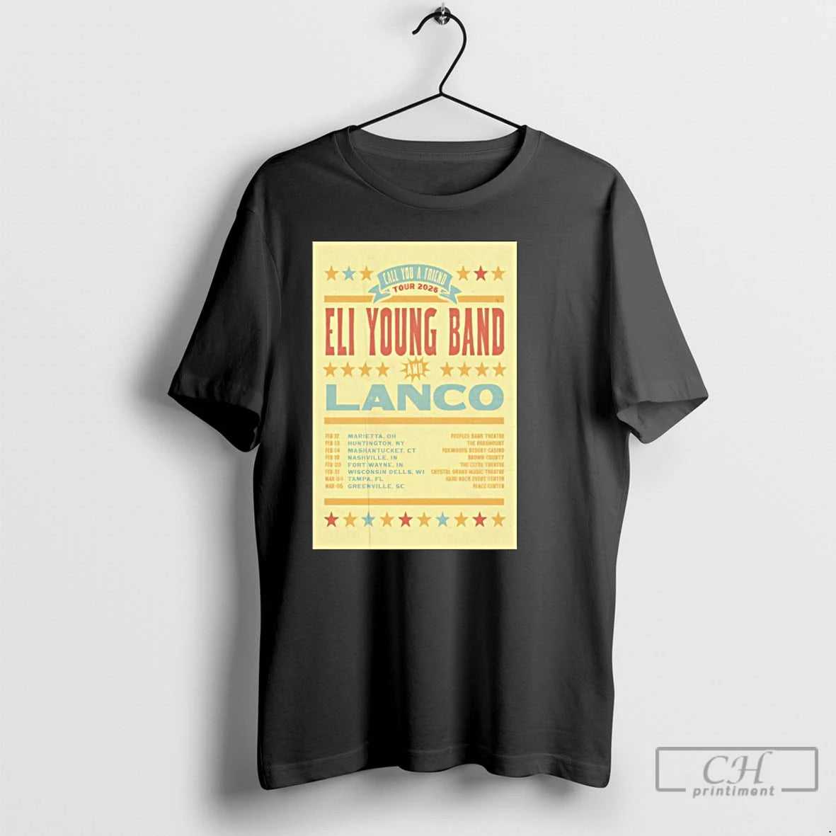 Classic Eli Young Band Call You A Friend Tour 2026 T Shirts